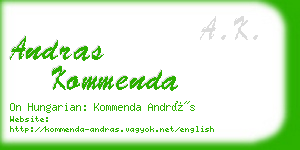 andras kommenda business card